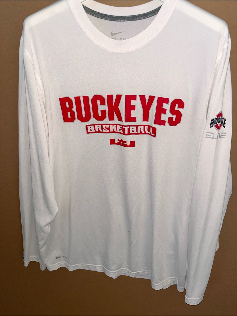 Nike LeBron James Ohio State Buckeyes Basketball Dri-FIT Elite Shirt Men’s M
